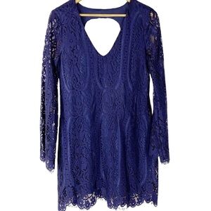 Francesca's‎ Navy Blue Lace Overlay Dress